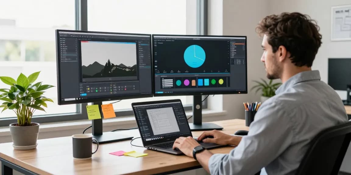 Efficient workspace for 截图工具下载 showcasing Snipaste software with developer and modern tech setup.