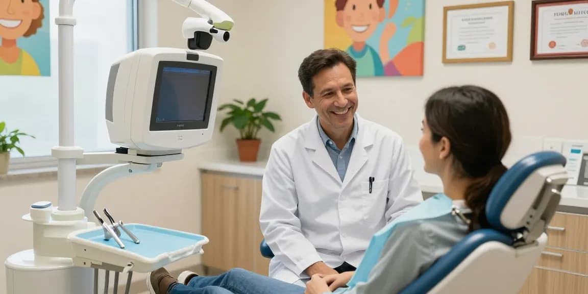 Visit a friendly dentist for a healthy smile in a welcoming clinic environment.