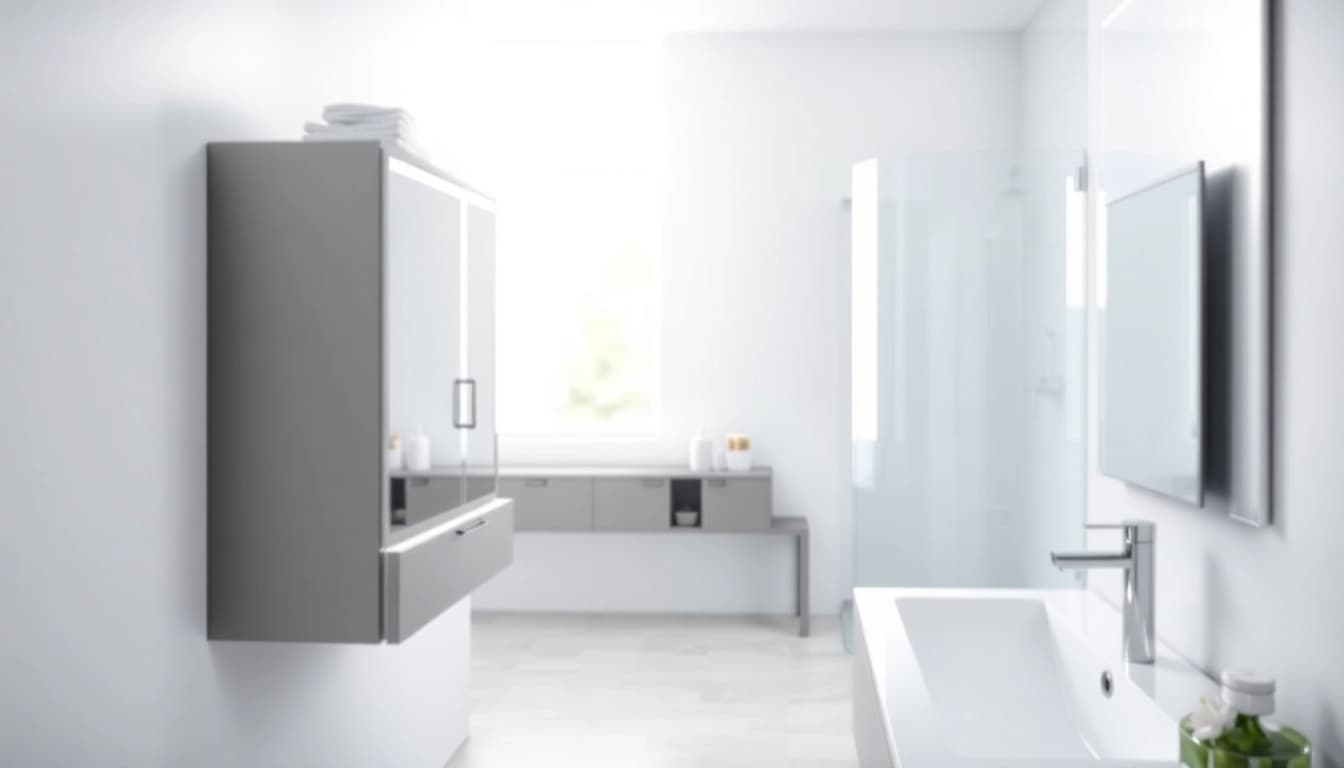 Modernes Design des sonni Spiegelschrank mit elegantem LED-Licht im Badezimmer.