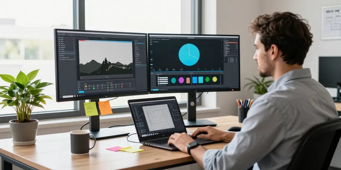 Efficient workspace for 截图工具下载 showcasing Snipaste software with developer and modern tech setup.
