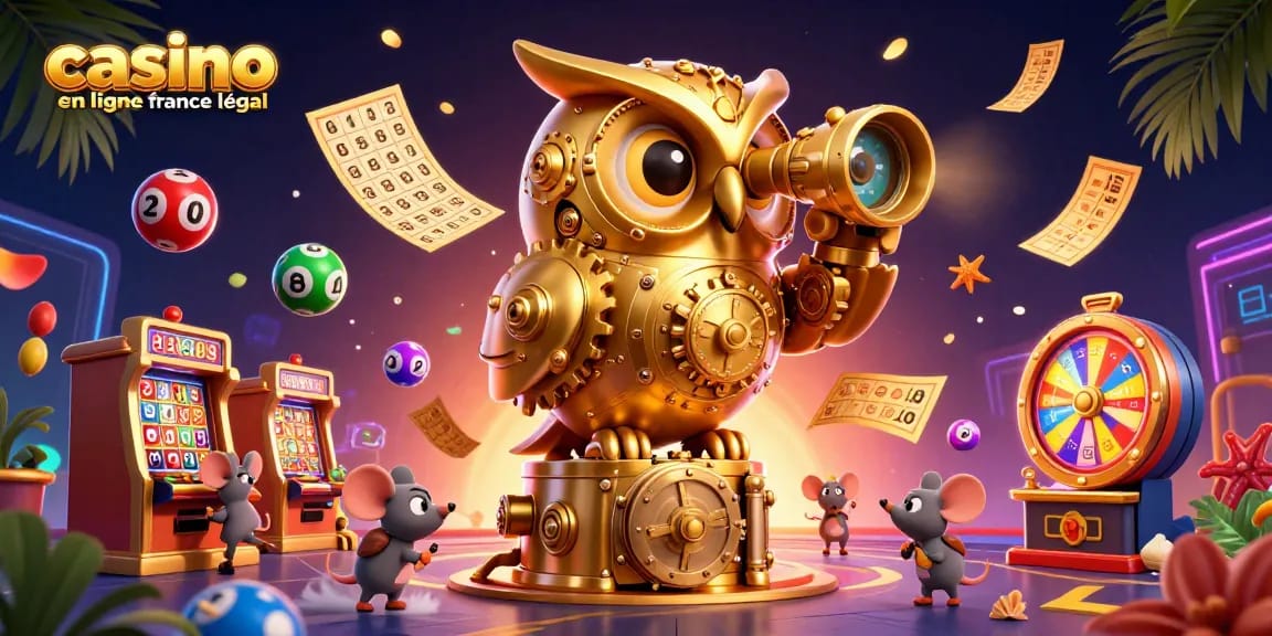 Gagnez avec le casino en ligne France légal, illustration dynamique de jeux d'argent.