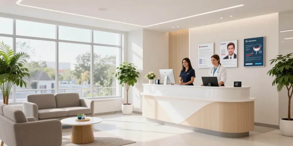 Hair transplant turkey services in a modern healthcare clinic featuring patient care and doctor consultations.