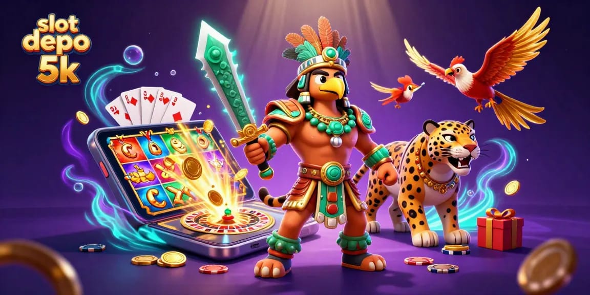 Spin and win at slot depo 5k with exciting game elements and vibrant casino imagery.