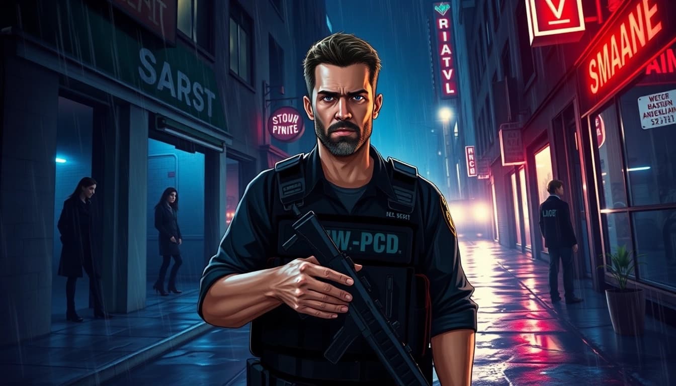 A Deadly Chance thriller featuring Chance Freeman confronting danger in a rain-soaked city