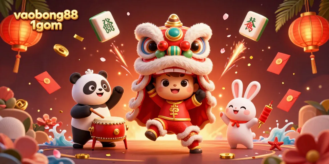 Engage with vaobong88 1gom’s gaming excitement in this vibrant 3D illustration.
