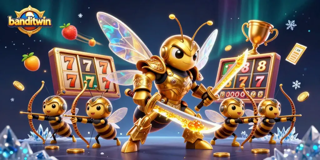 Menangkan jackpot di banditwin dengan ratu slot yang dikelilingi oleh elemen kasino.