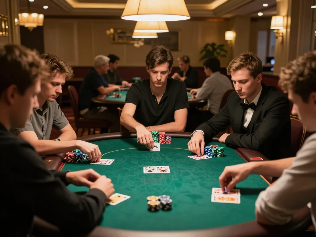 Players engage in intense poker gameplay while showcasing the nano banana flash strategies to win big.