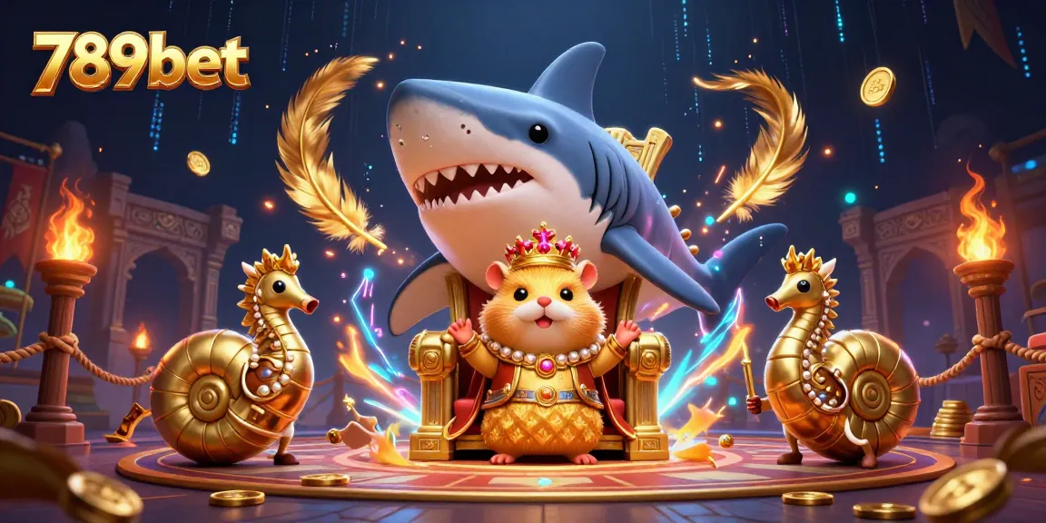 Experience thrilling gaming adventures at 789bet with a majestic golden hamster king and royal seahorse guards.