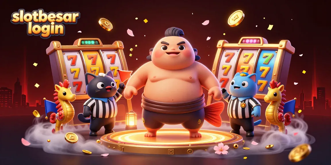Experience the excitement of slotbesar login with vibrant slot reels and dazzling 3D characters.