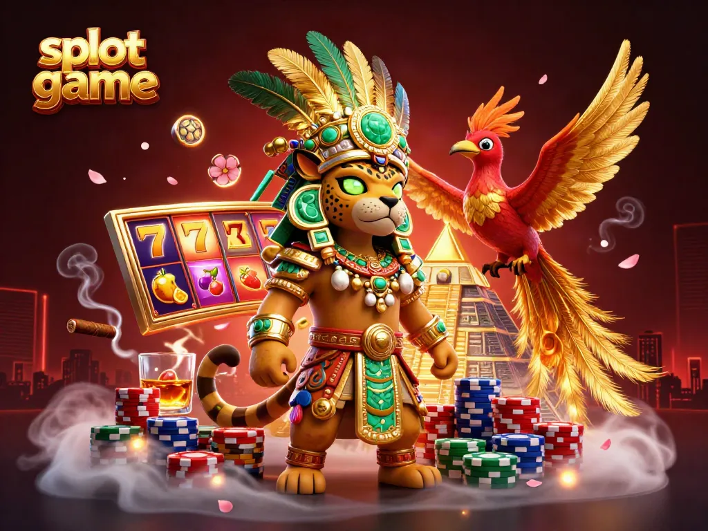 Engage in thrilling slot game action with vibrant reels and rich casino elements surrounding a mystical scene.
