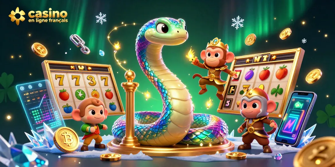 Jouez au casino en ligne français avec des machines à sous et des personnages colorés.