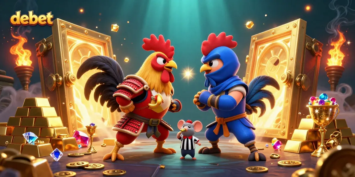 Debet showcases thrilling cockfighting in an ultra-detailed 3D scene with dynamic casino elements.