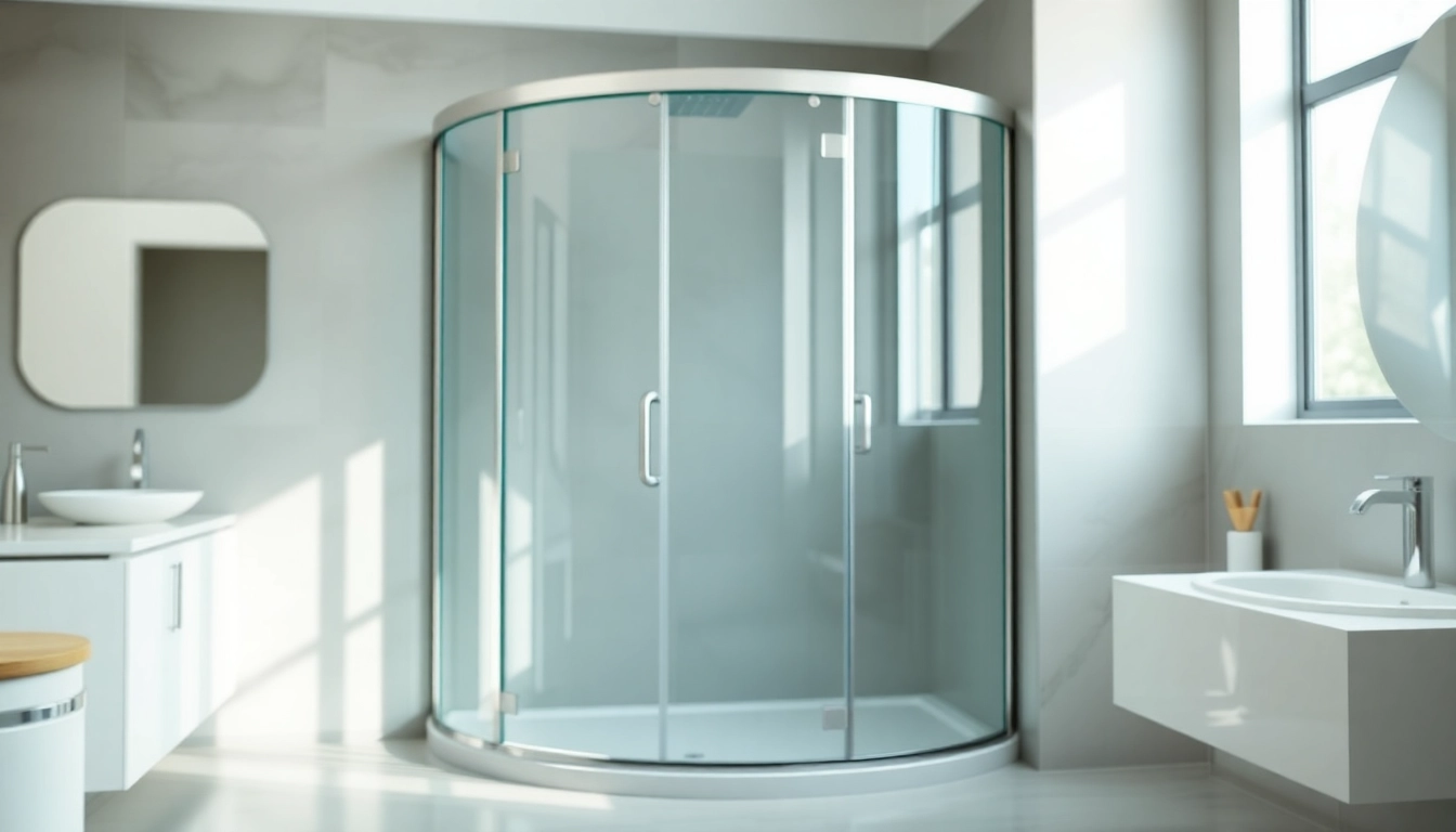 Duschkabine 90x90 komplett in modernem Badezimmer, elegantes Design und natürliche Beleuchtung.