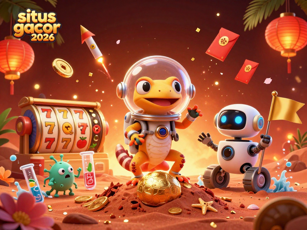 Menggali situs gacor 2026, kasino emas ditemukan di Mars dengan gecko luar angkasa dan rover robot.