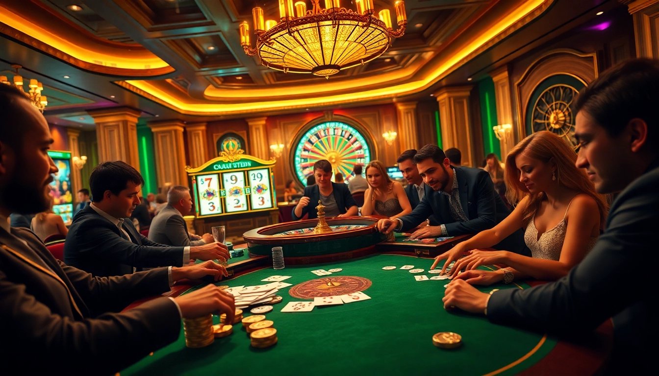 Experience the thrill of slot pragmatic play in an exhilarating casino scene filled with vibrant energy.
