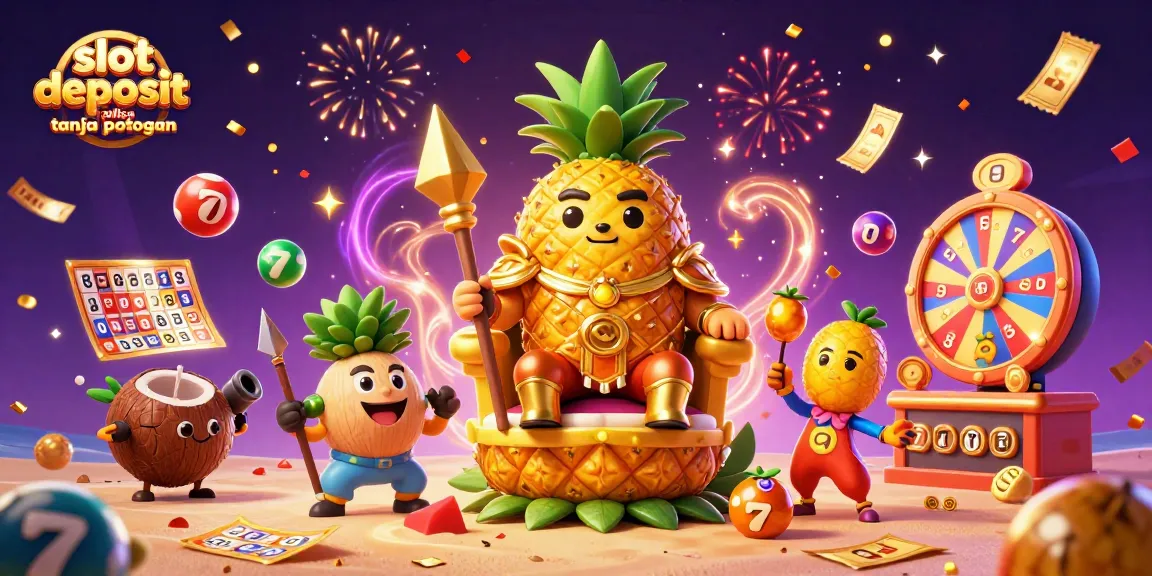 Mainkan slot deposit pulsa tanpa potongan dan menangkan jackpot dengan gambar raja nanas kartun di kasino pantai