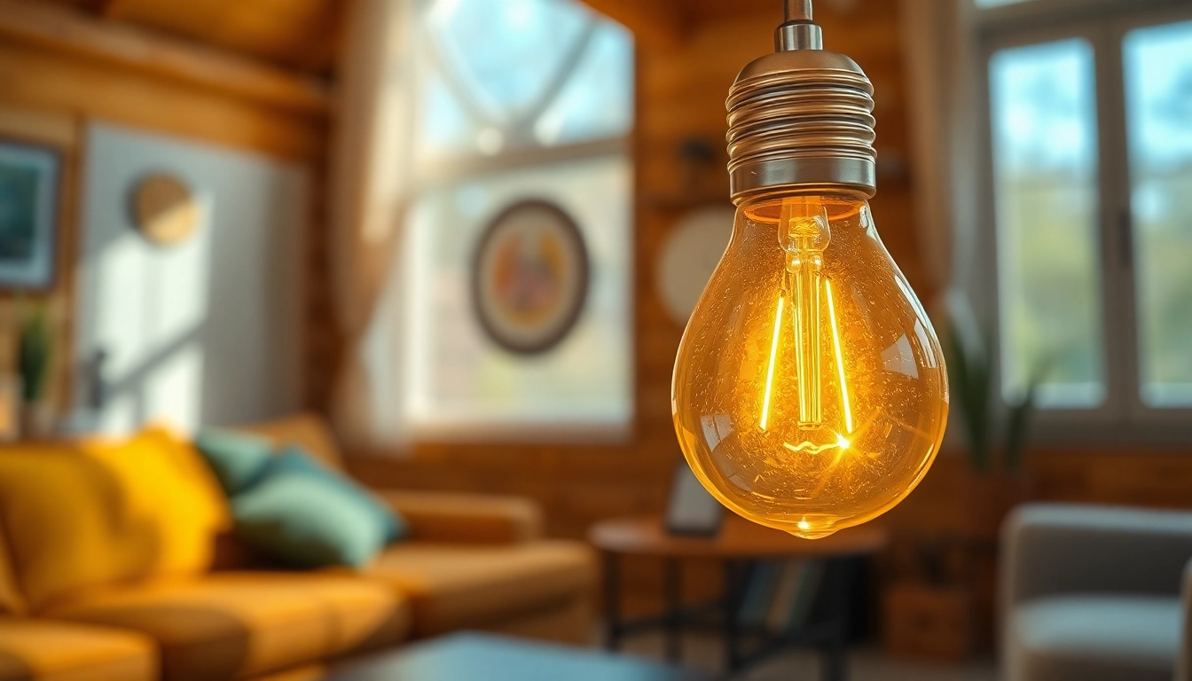 Understand what is an a19 light bulb showcased in a cozy indoor setting, illuminating the space.