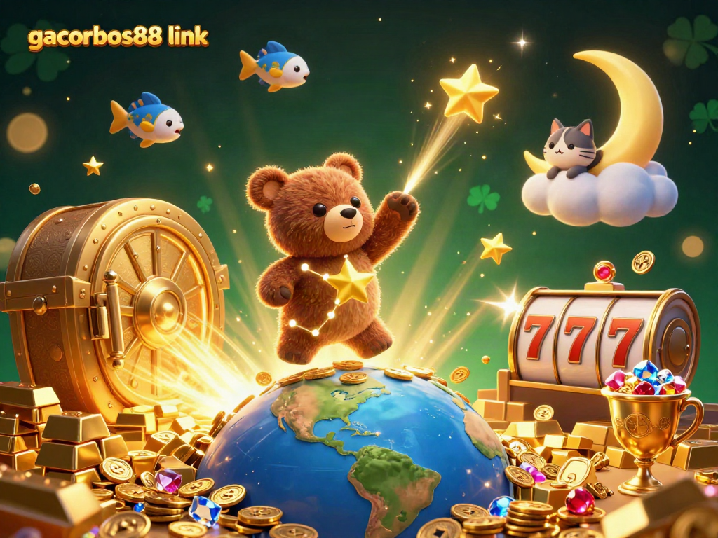 Experience the exciting gacorbos88 link with a vibrant casino-themed digital illustration showcasing big wins!