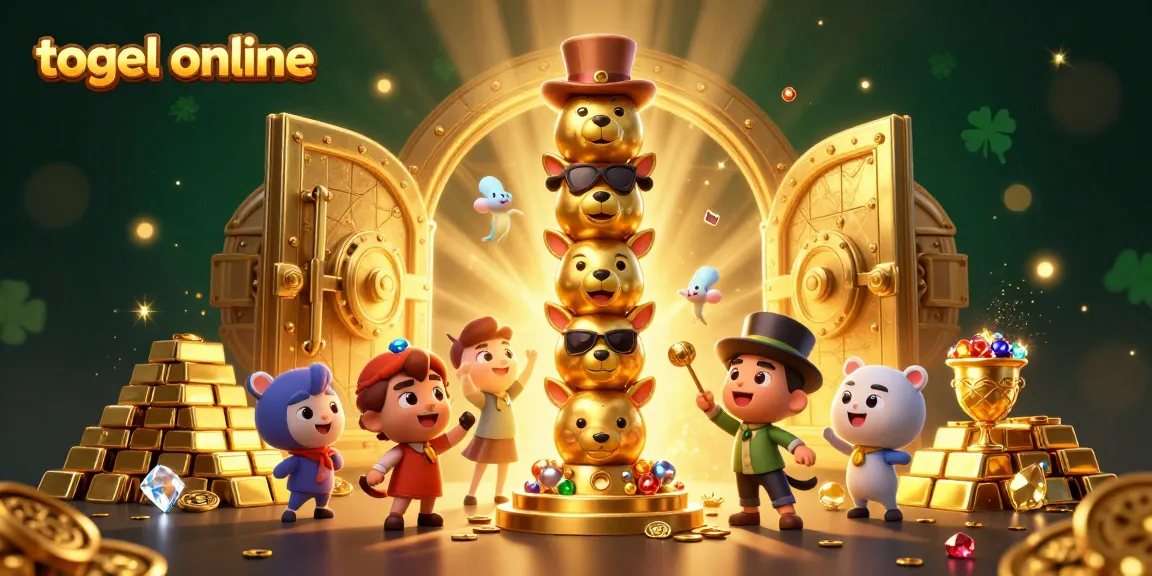 Engage with togel online through a vibrant 3D casino illustration showcasing excitement and treasures.