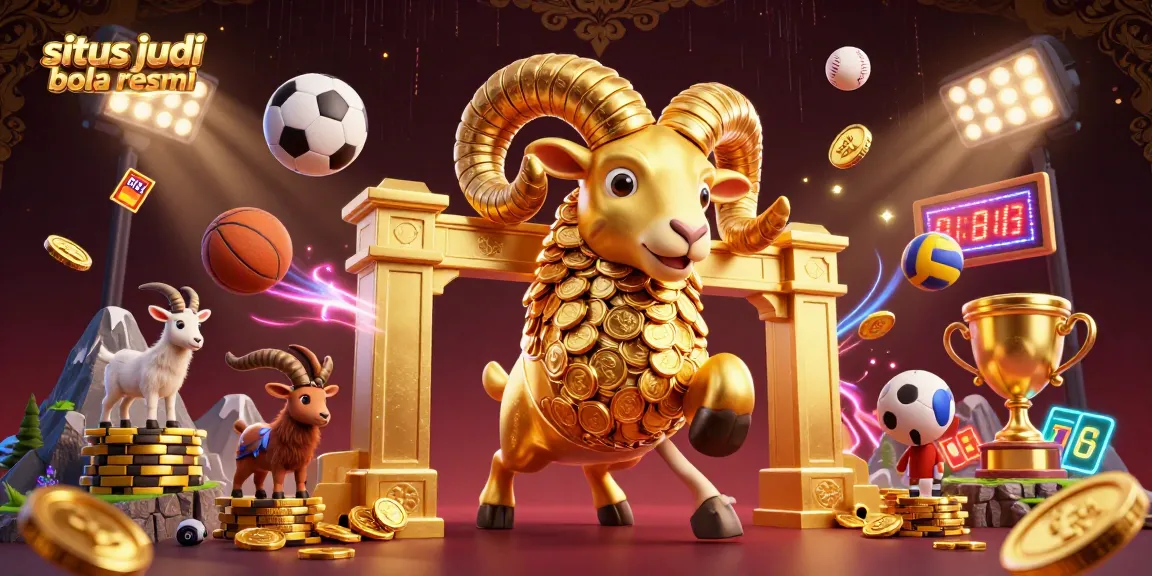 Engage in exhilarating sports action on situs judi bola resmi with dynamic 3D illustration showcasing betting excitement.