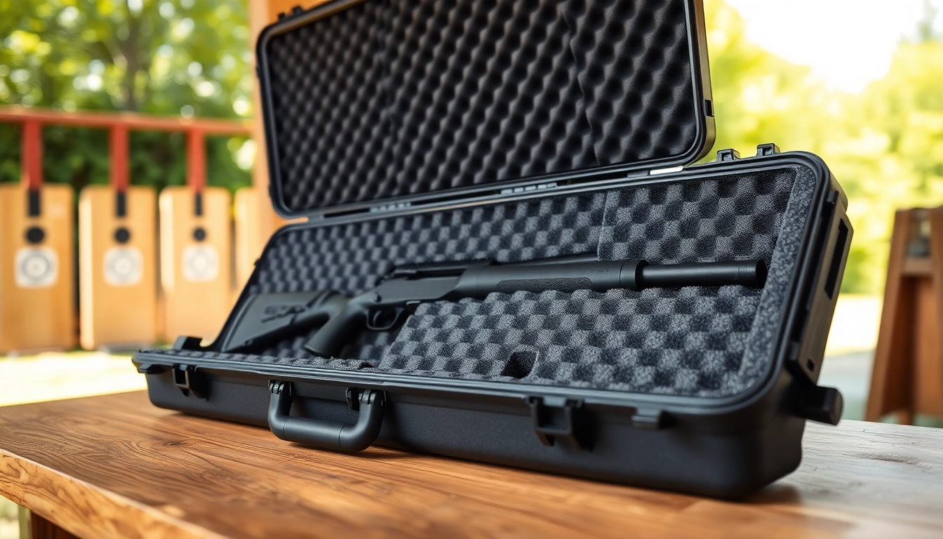Foam for rifle case ensuring perfect fit and protection depicted in a bright setting.