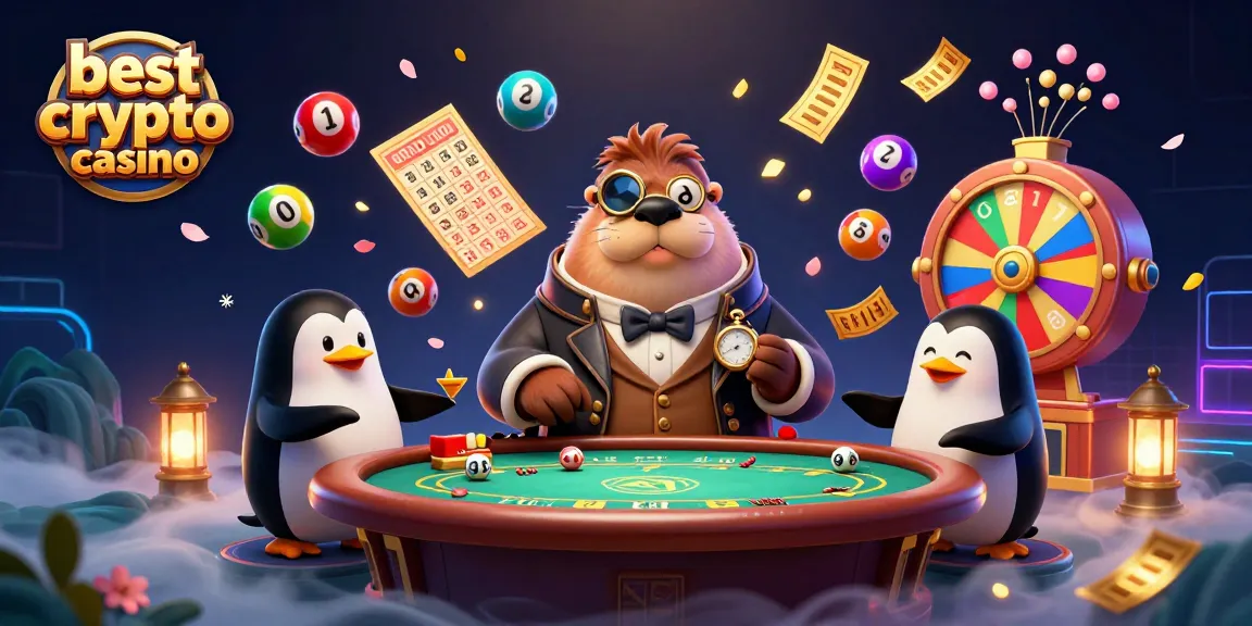 Jouer au meilleur crypto casino avec des personnages comme un morse jovial à une table de poker sous-marine.