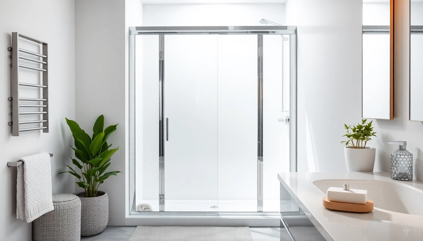 Transform your space with a stylish shower screen door featuring sleek glass and chrome accents.
