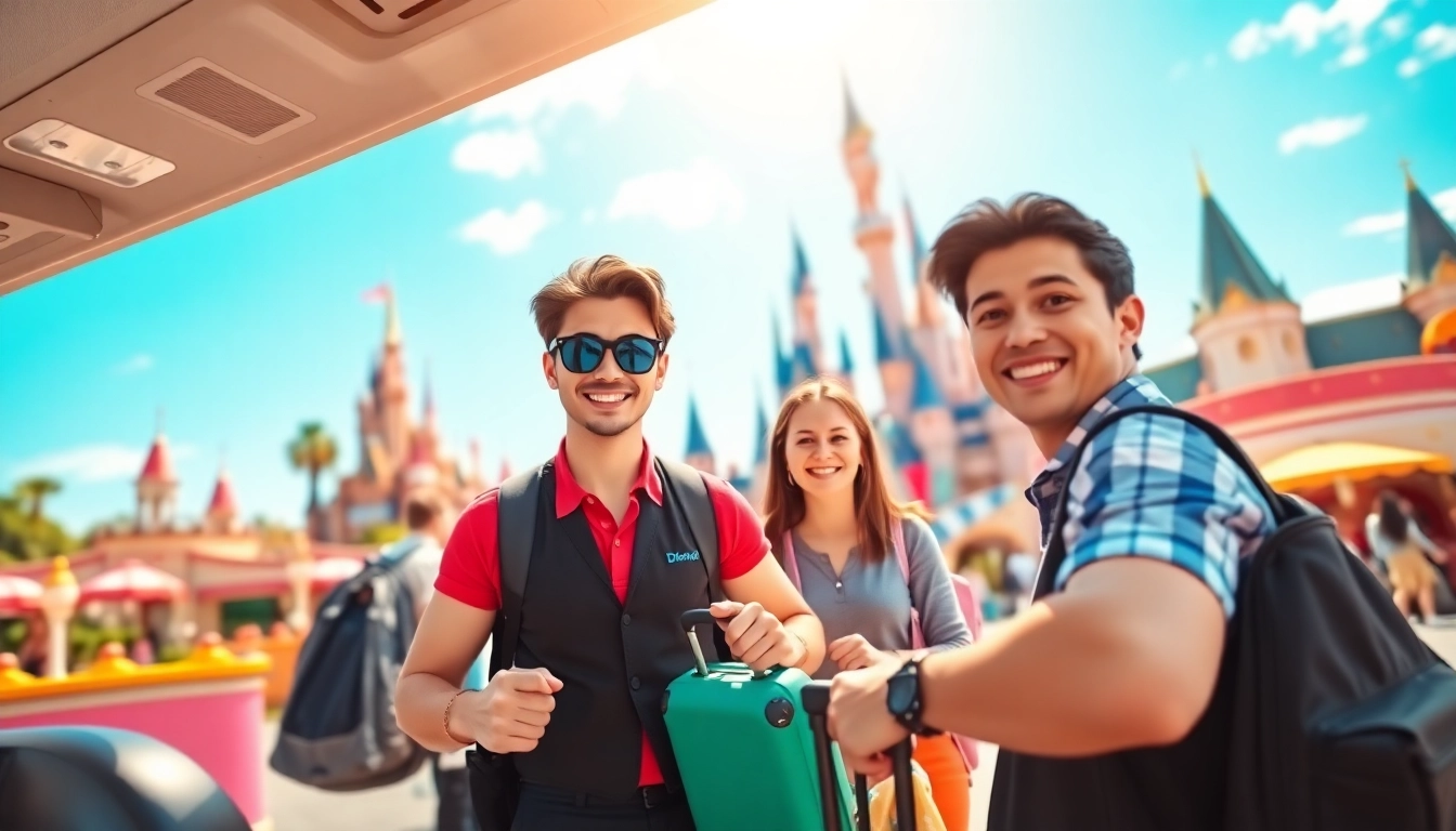 Shuttle service for Beauvais Airport to Disney Transfer with cheerful driver and Disney decor.