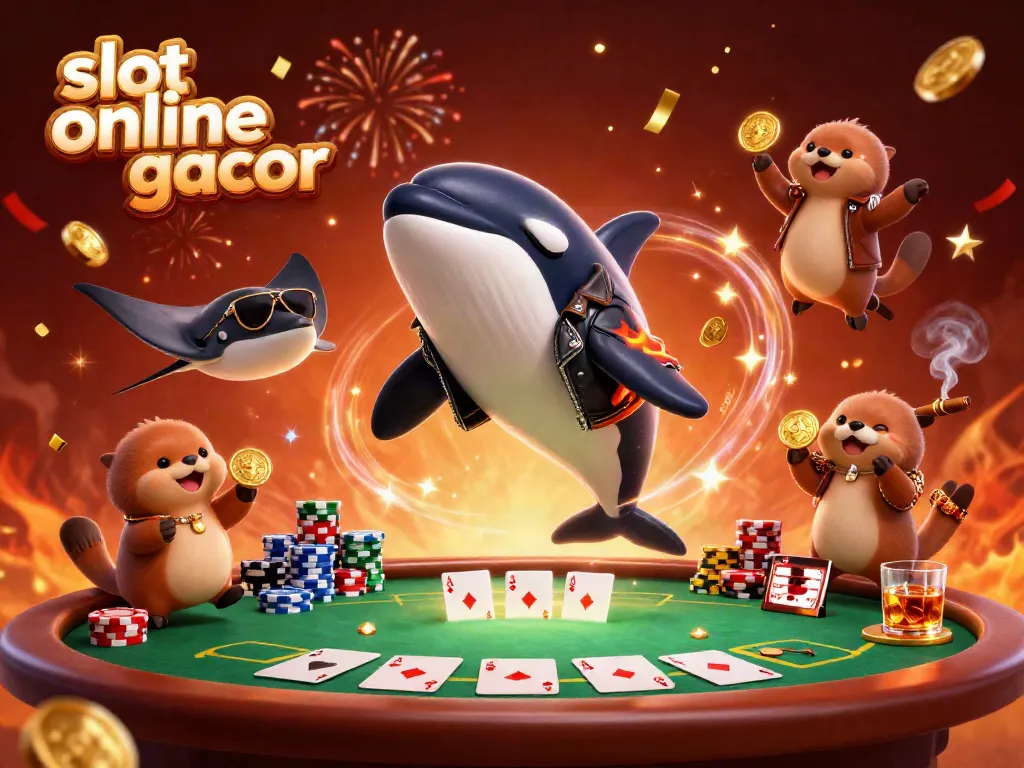 Experience the thrill of slot online gacor with colorful characters and dynamic casino elements.