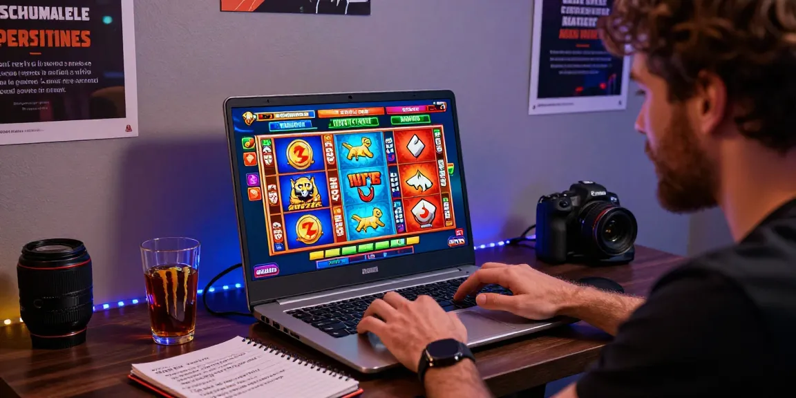 Engaging scene of online players interacting with the slot deposit 5k game, colorful visuals, and a cozy gaming environment.