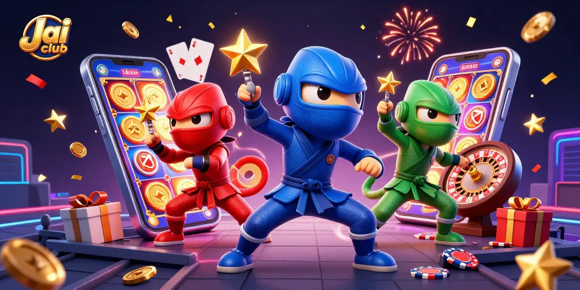 Experience the thrill of Jai club with ninja chameleons amidst dynamic casino elements.