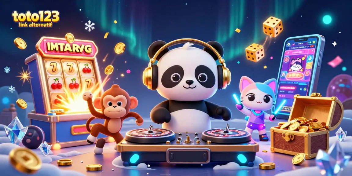 Engage in exciting games with TOTO123 link alternatif featuring a DJ panda, dancing monkey, and rave kitten!