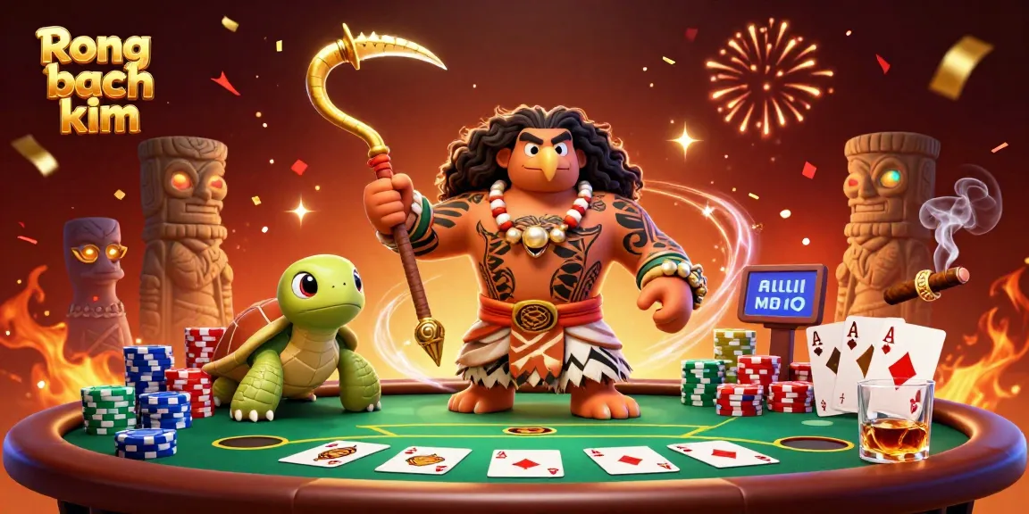 Engage in thrilling Rong bach kim gameplay with a vibrant poker scene featuring dynamic characters.