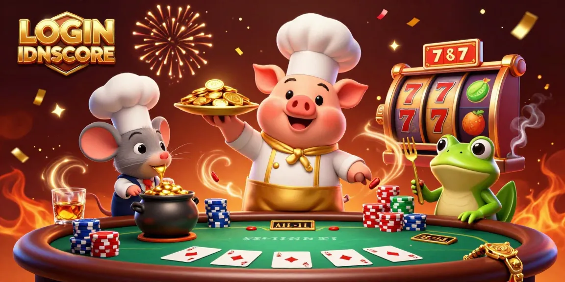 Spin the reels at LOGIN IDNSCORE for exciting jackpots with vibrant gold coins and lively characters.