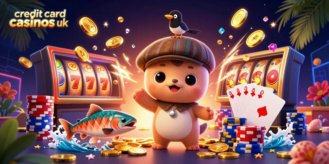Experience thrilling action with credit card casinos UK, featuring colorful casino elements and vibrant characters.