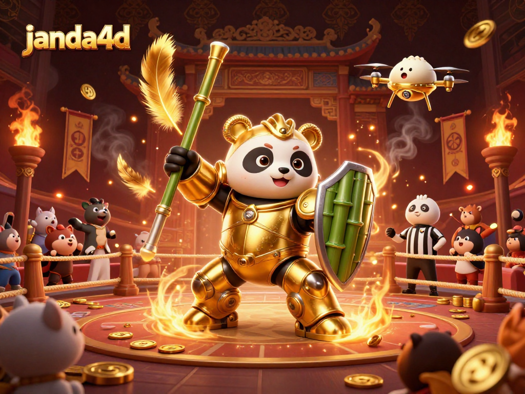 Engage in the exciting world of janda4d with a thrilling mech-suit panda in a lively casino arena