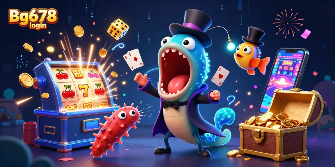 Engage in thrilling gaming action with Bg678 login amidst vibrant casino imagery.