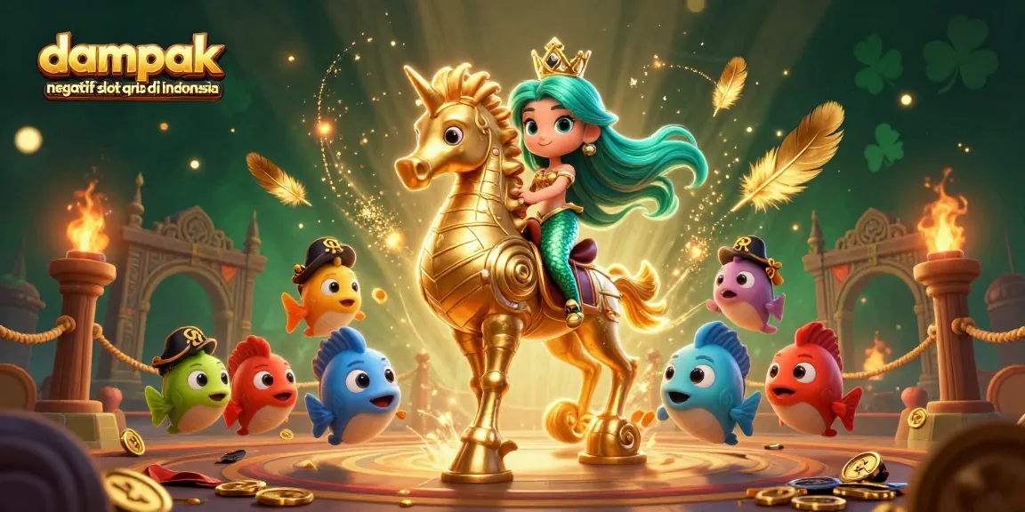 Experience the negative effects of slot QRIS in Indonesia, illustrated with vibrant gambling elements.