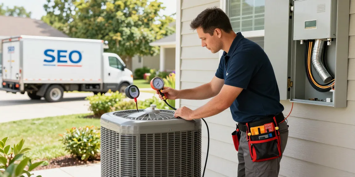 Expert technician representing an HVAC SEO company, inspecting heating systems with tools in a professional setting.