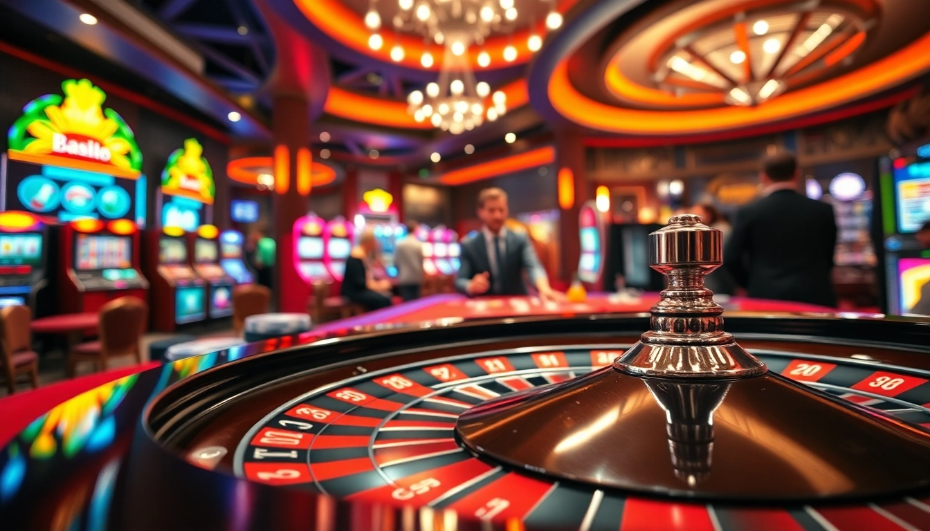 Taruh taruhan di meja roulette casino bbni4d dengan pemain antusias.