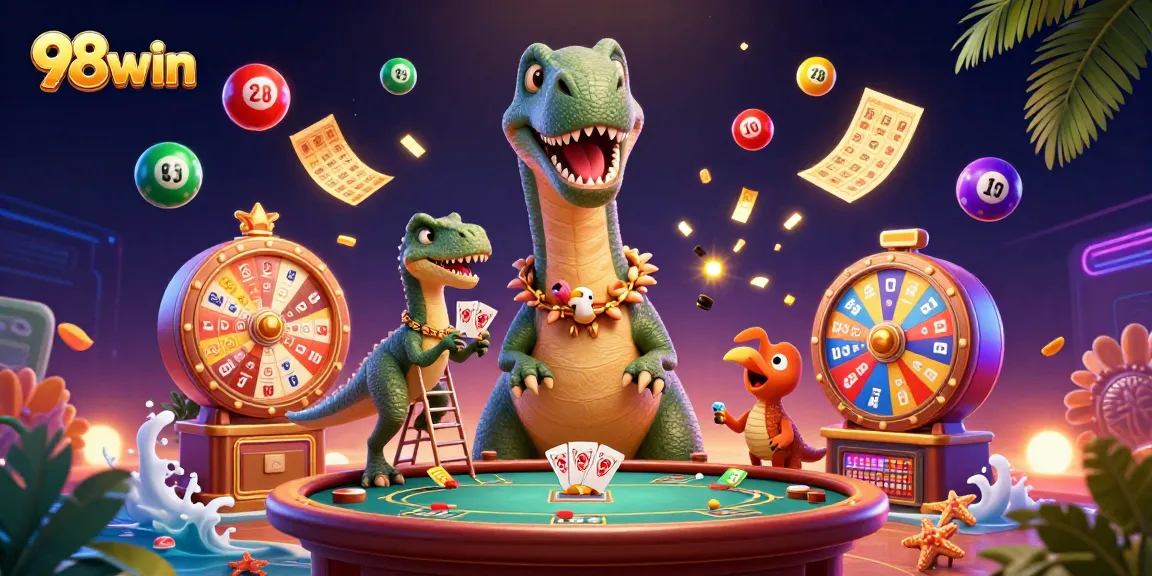 Experience exciting gameplay at 98win with dynamic lottery balls and engaging casino elements.