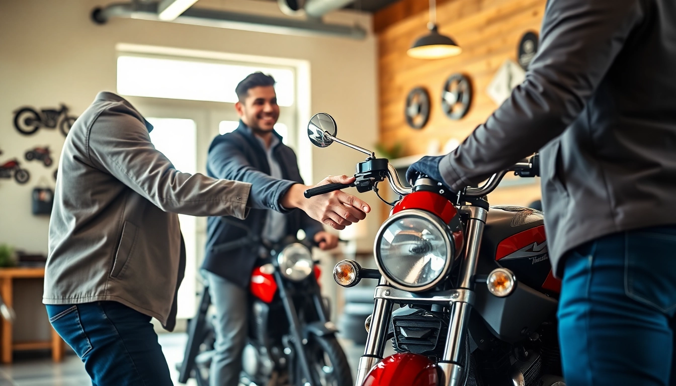 Wir kaufen dein motorrad erfahrungen mit zufriedenen Kunden in einem modernen Büro.