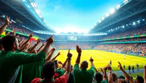 축구 경기 스포츠중계를 즐기는 팬들과 생동감 넘치는 현장의 모습.