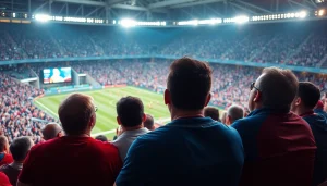 해외축구중계를 생생하게 즐기는 관중들의 모습