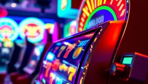 Menangkan jackpot dengan pakde4d slot yang menampilkan simbol berwarna cerah dalam suasana kasino yang energik.