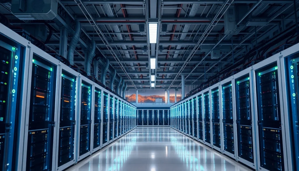 Optimized cloud mining site utilizing renewable energy sources for sustainable cryptocurrency production.