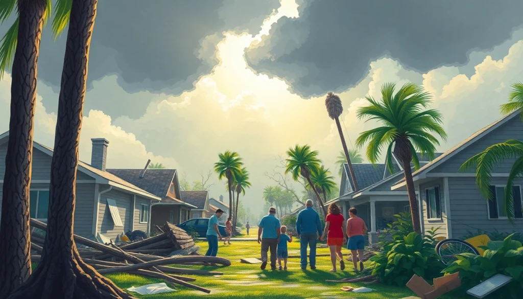 Assessing Florida Hurricane Damage through community recovery efforts in a storm-impacted neighborhood.