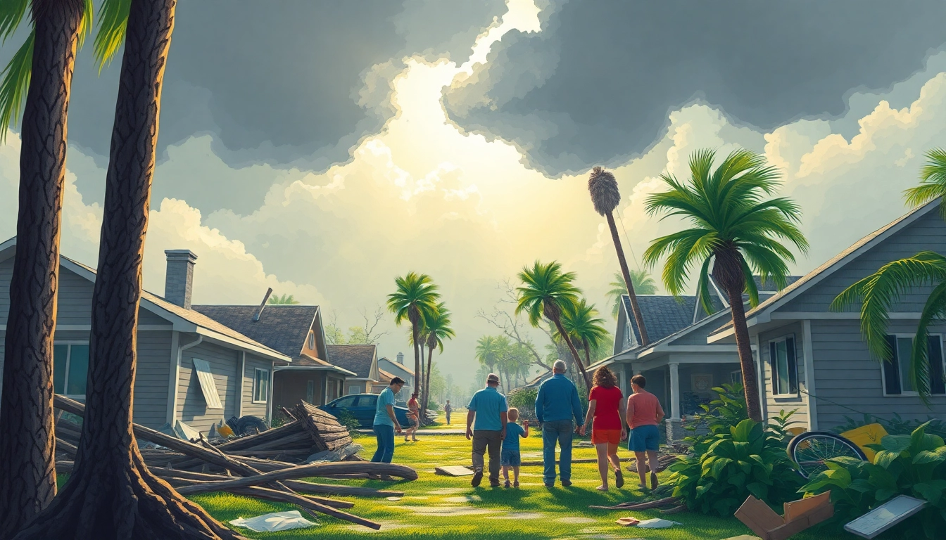 Assessing Florida Hurricane Damage through community recovery efforts in a storm-impacted neighborhood.