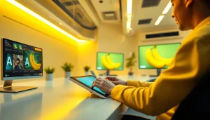 Interactive workspace showcasing Nano Banana AI image editor in a vibrant, creative atmosphere.