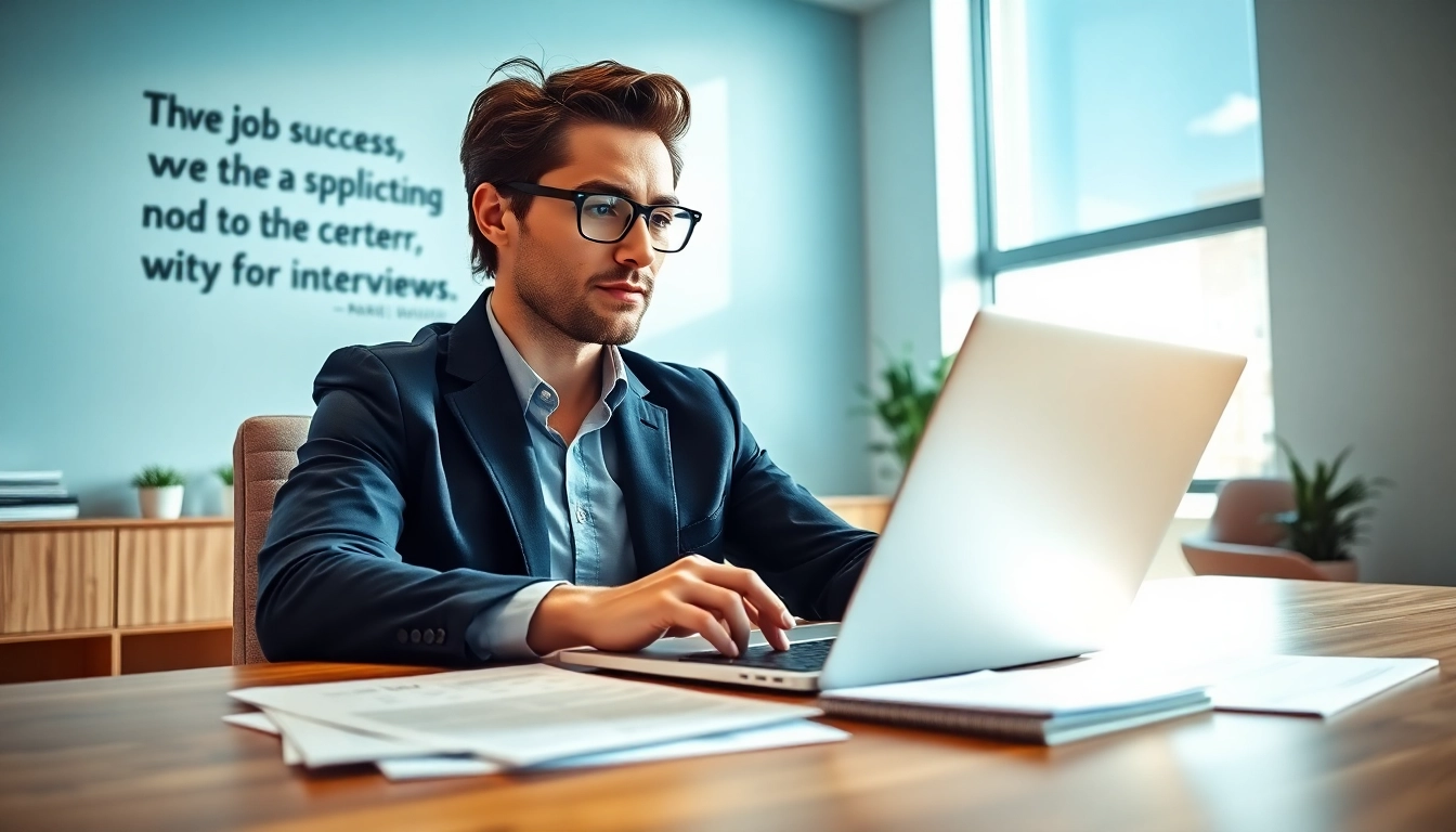 Job Help resources for seekers portrayed in a professional setting with motivational posters.